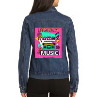 Music Literacy Matters I Like To Eat Puppies Ladies Denim Jacket | Artistshot