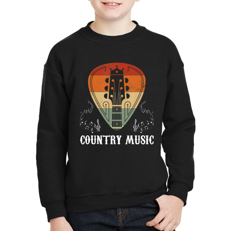 Vintage Country Music Lovers Acoustic Guitar Pick Guitarist Youth Sweatshirt by cm-arts | Artistshot