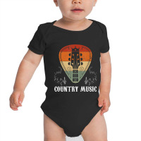 Vintage Country Music Lovers Acoustic Guitar Pick Guitarist Baby Bodysuit | Artistshot