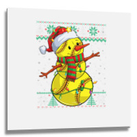 Funny Snowman Softball Christmas Ball Ugly Sweater Metal Print Square | Artistshot