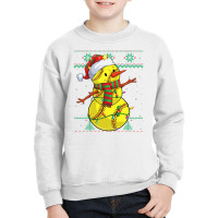 Funny Snowman Softball Christmas Ball Ugly Sweater Youth Sweatshirt | Artistshot