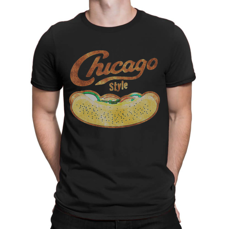 Chicago Style Hot Dog Distressed T-shirt | Artistshot