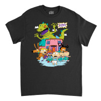 Rugrats Running Away From Reptar Classic T-shirt | Artistshot