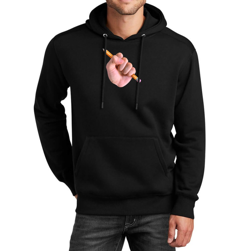 Realism X Cartoon Mashup Fist Holding Pencil Unisex Hoodie by cm-arts | Artistshot