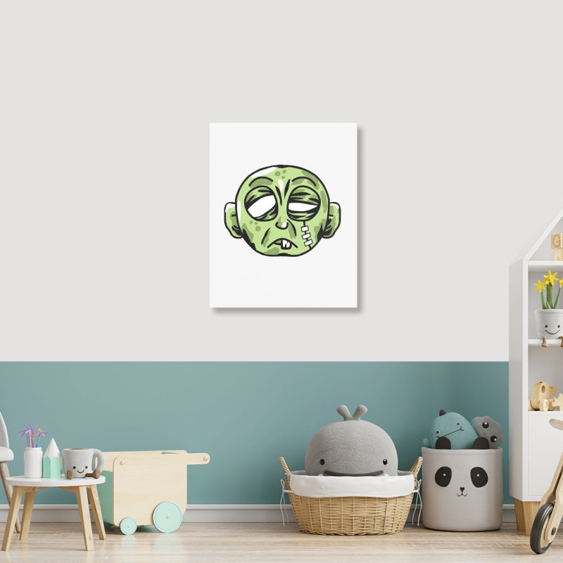 Zombie Head  Zombies Love Brains Portrait Canvas Print | Artistshot