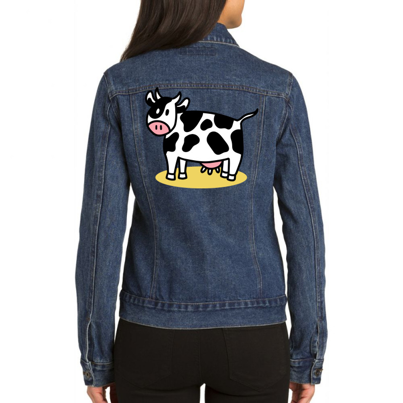 Cow Ladies Denim Jacket by Morspective | Artistshot