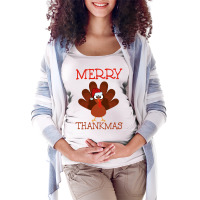 Merry Thankmas Maternity Scoop Neck T-shirt | Artistshot