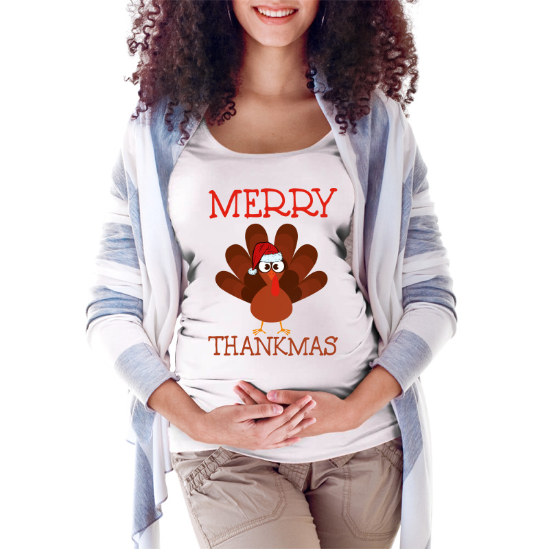 Merry Thankmas Maternity Scoop Neck T-shirt | Artistshot