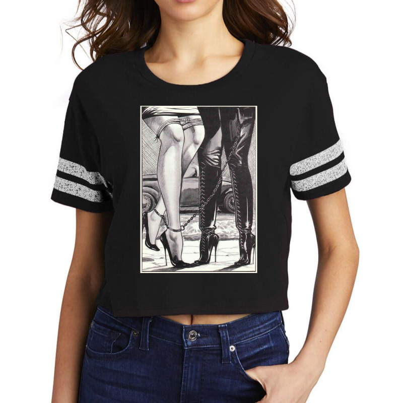 Hot Lesbian Rope Bondage Lovers Lesbian High Heel Dominatrix Pullover Scorecard Crop Tee by cm-arts | Artistshot