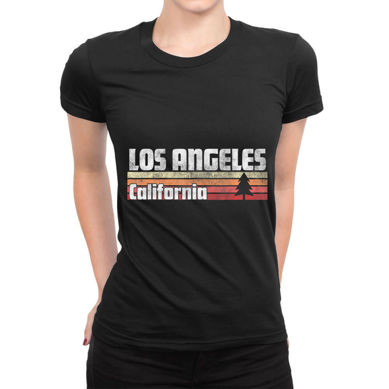 Los Angeles California Retro Style Vintage 70s 80s 90s Ladies Fitted T-Shirt by cm-arts | Artistshot