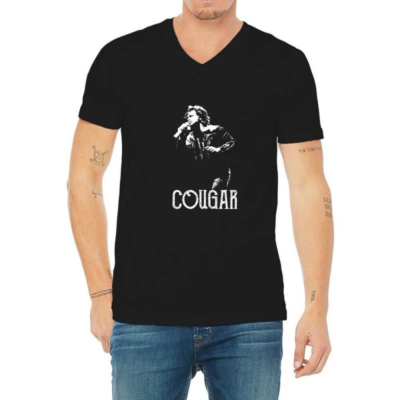 Cougar - The White Stencil-2 1 V-Neck Tee by cm-arts | Artistshot