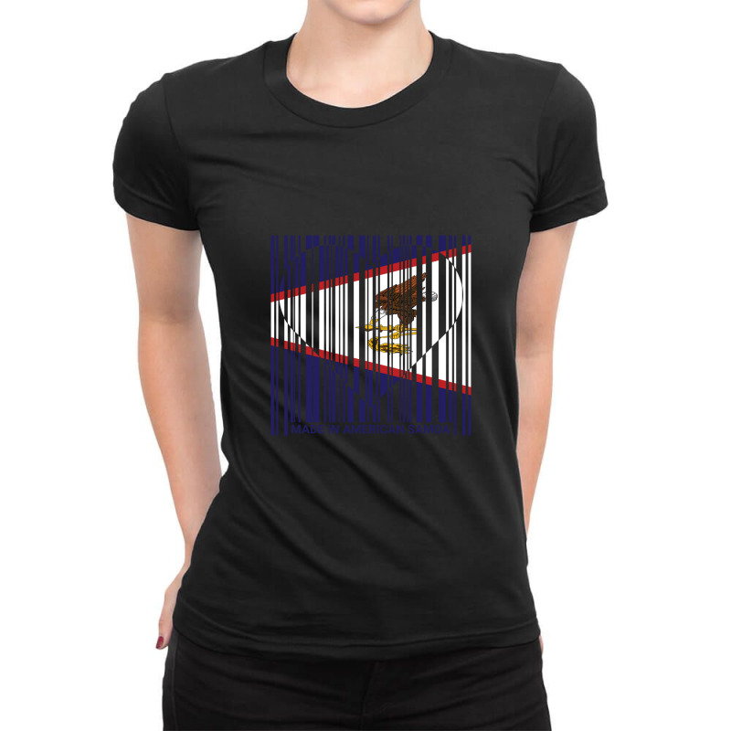 American Samoa American Samoan Barcode Love Flag Ladies Fitted T-Shirt by DeniseRamsey | Artistshot