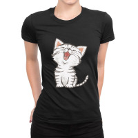 American Shorthair Happy Ladies Fitted T-shirt | Artistshot