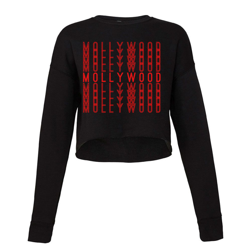 Mollywood Malayalam Indian Movies Repeating Red Text Gift Cropped Sweater by cm-arts | Artistshot