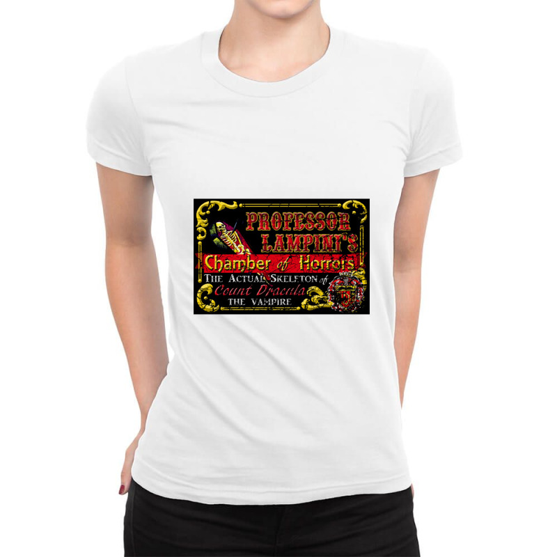 Lampini Chamber Of Horrors, Cracked Paint Distressed Ladies Fitted T-Shirt by bazgrafton | Artistshot