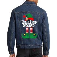 Teacher Squad Elf Squad,squad Elf T Shirt Men Denim Jacket | Artistshot