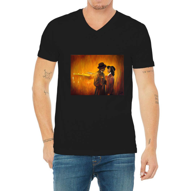 Casablanca Artwork Inspired In The End Of The Film Casablanca V-Neck Tee by cm-arts | Artistshot