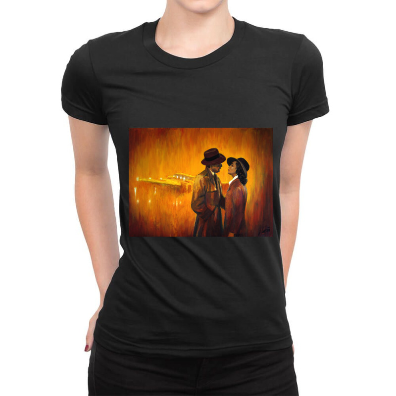 Casablanca Artwork Inspired In The End Of The Film Casablanca Ladies Fitted T-Shirt by cm-arts | Artistshot