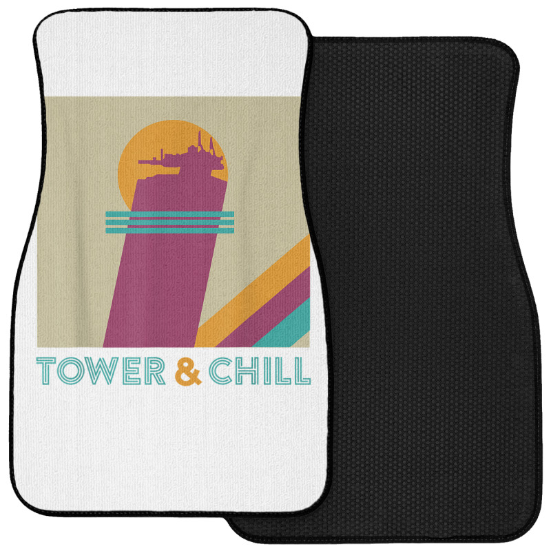 Retro Tower & Chill Tee   Gamer Titan Hunter Warlock T Shirt Front Car Mat | Artistshot