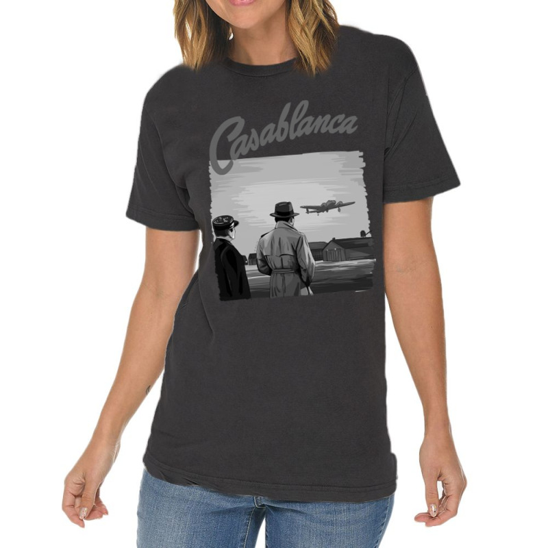 Casablanca Casablanca Illustration With Title Vintage T-Shirt by cm-arts | Artistshot