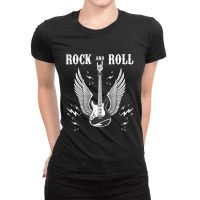 Rock And Roll Music Guitar Lovers Ladies Fitted T-shirt | Artistshot