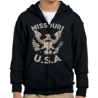 Womens Missouri Usa Patriot Eagle Vintage Distressed V-neck Youth Zipper Hoodie | Artistshot