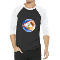 American Samoa American Samoan Flag Moon - Gift For American Samoan Fr 3/4 Sleeve Shirt | Artistshot