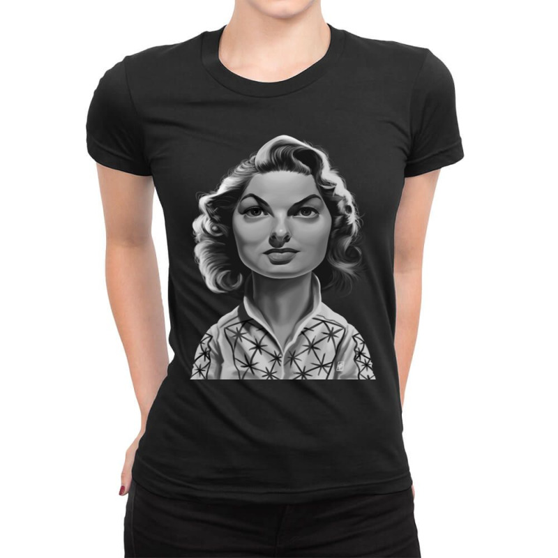 Ingrid Bergman Ladies Fitted T-Shirt by cm-arts | Artistshot