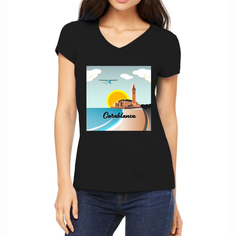 Morocco Casablanca Morocco Women's V-Neck T-Shirt by cm-arts | Artistshot