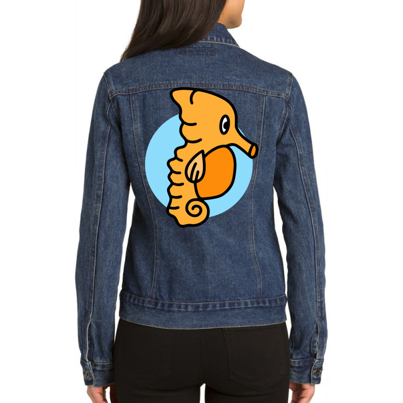 Baby Seahorse Ladies Denim Jacket by Morspective | Artistshot