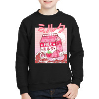 Strawberry Milk Pink Japanese Retro 90s Anime Kawaii Girls Youth Sweatshirt | Artistshot