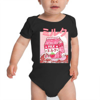 Strawberry Milk Pink Japanese Retro 90s Anime Kawaii Girls Baby Bodysuit | Artistshot