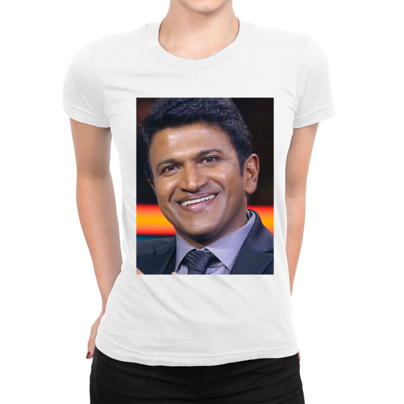 Power Star Punith Rajkumar Sir Ladies Fitted T-Shirt by cm-arts | Artistshot