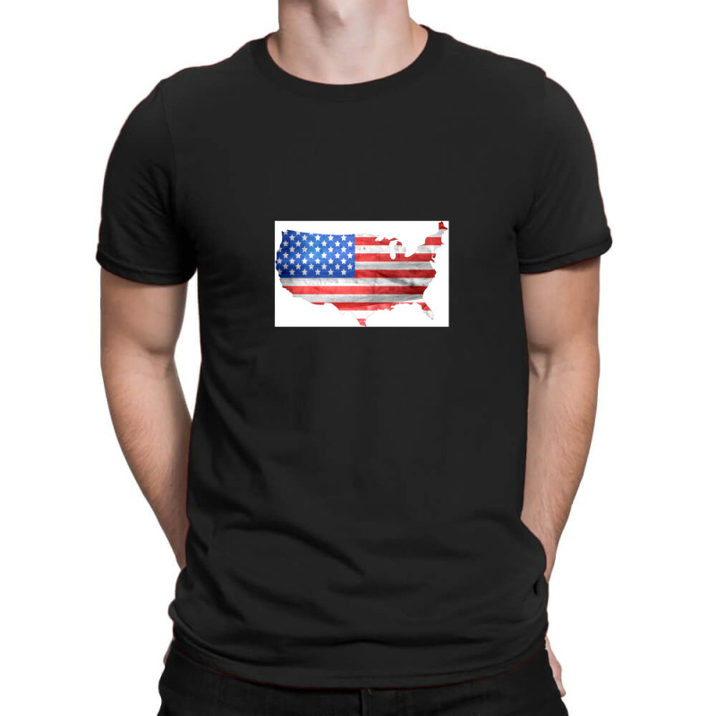 American Flag & Map T-shirt | Artistshot