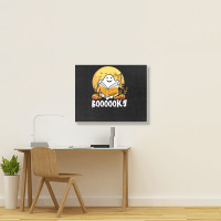 Booooks Ghost Boo Read Books Library Teacher Moon Bookworm Landscape Canvas Print | Artistshot