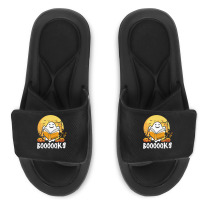 Booooks Ghost Boo Read Books Library Teacher Moon Bookworm Slide Sandal | Artistshot