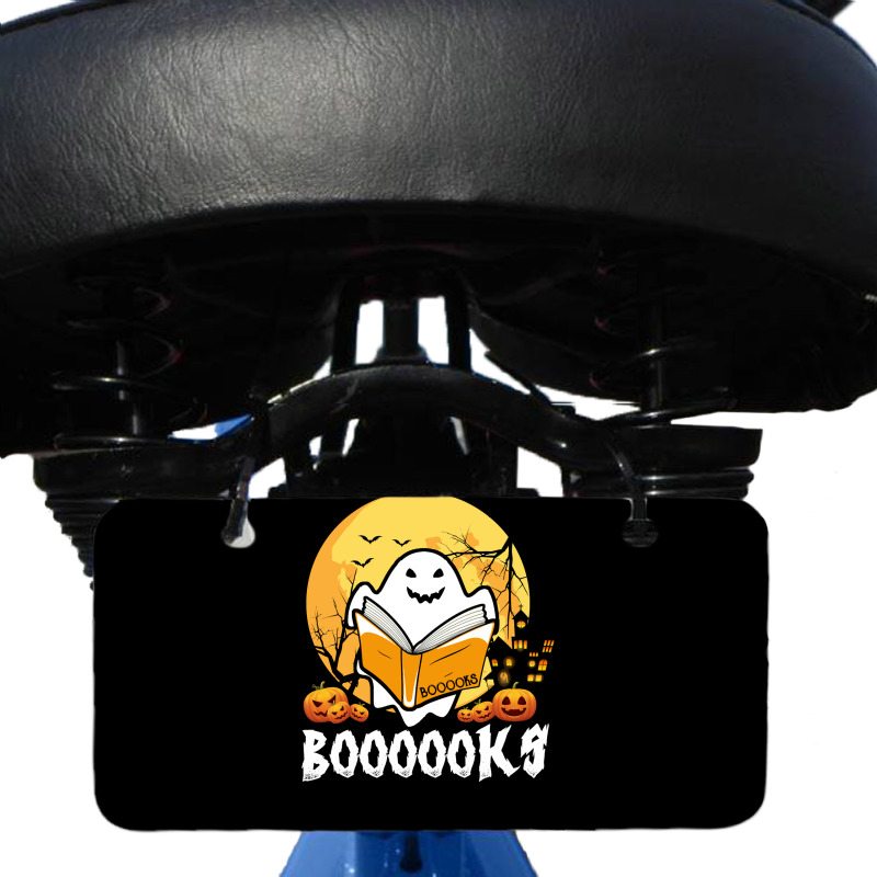 Booooks Ghost Boo Read Books Library Teacher Moon Bookworm Bicycle License Plate | Artistshot