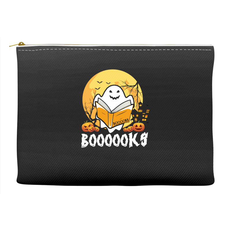 Booooks Ghost Boo Read Books Library Teacher Moon Bookworm Accessory Pouches | Artistshot