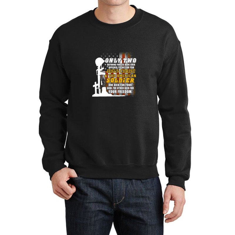 American Soldier And Jesus 1 Crewneck Sweatshirt | Artistshot