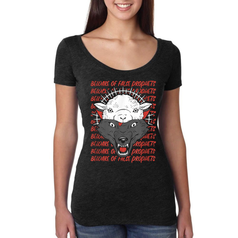 Wolf In Sheep's Clothing Beware False Prophets T Shirt Women's Triblend Scoop T-shirt by cm-arts | Artistshot