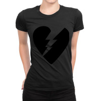 Black Broken Flash Heart Ladies Fitted T-shirt | Artistshot