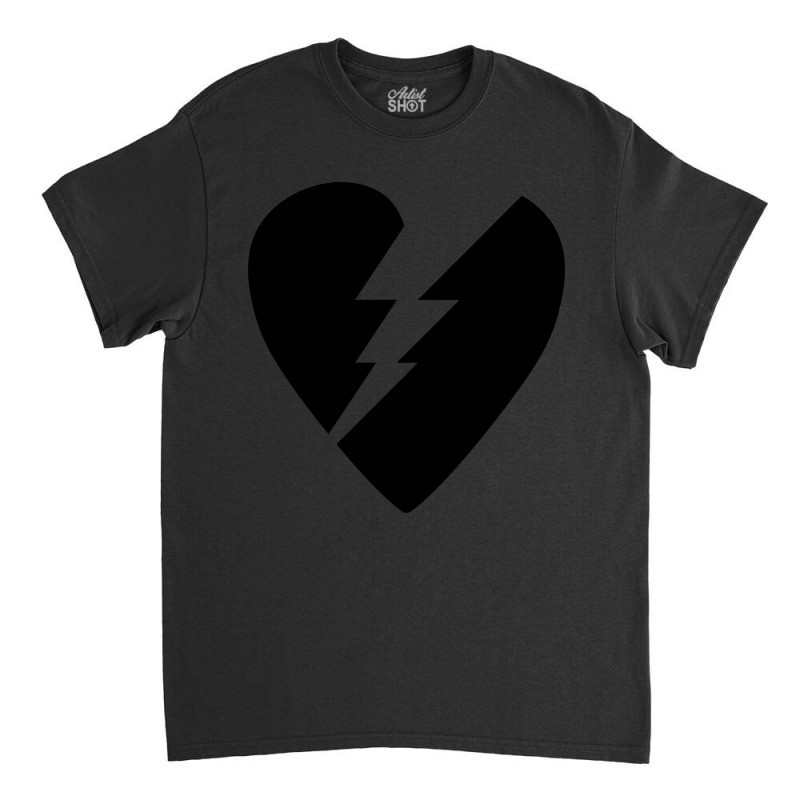 Black Broken Flash Heart Classic T-shirt by oatesorlandoi9eepf | Artistshot