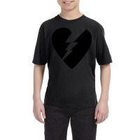 Black Broken Flash Heart Youth Tee | Artistshot