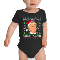 Trump 2024 Make Christmas Great Again Ugly Sweater Baby Bodysuit | Artistshot