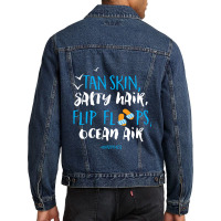 Tan Skin Salty Hair Flip Floops Ocean Air Men Denim Jacket | Artistshot