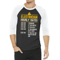 Electrician Hourly Rates Lineman For Electricians 3/4 Sleeve Shirt | Artistshot