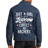 Just A Girl Who Loves Coffee And Archery Gift Women Men Denim Jacket | Artistshot