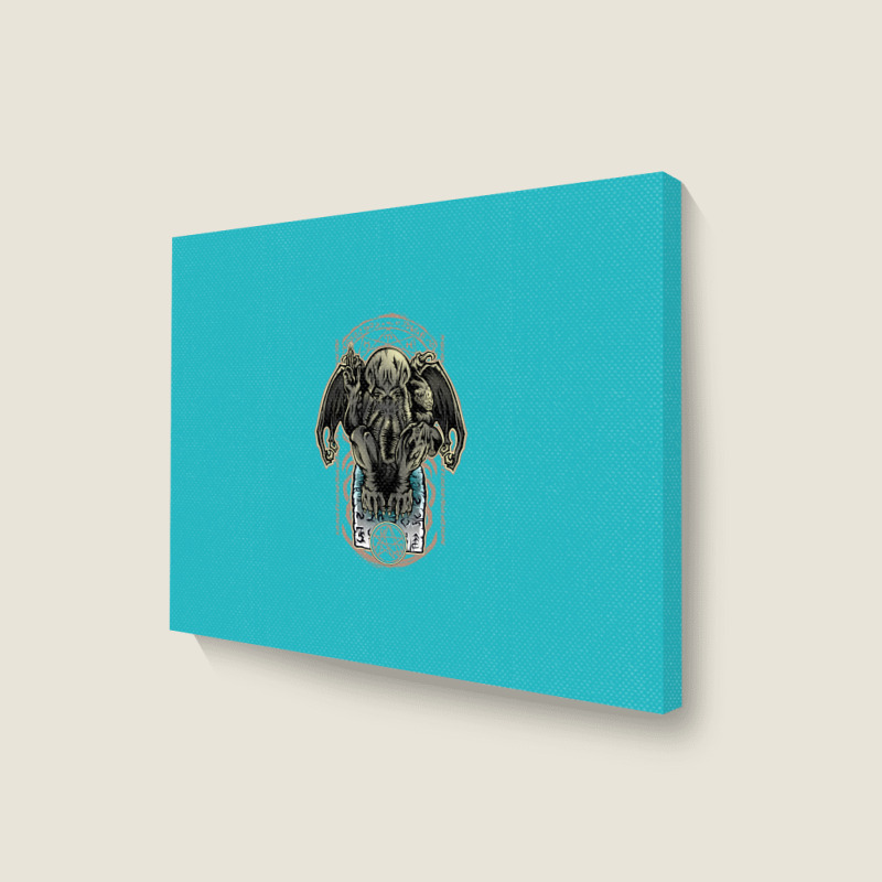 Cthulhu's Church Colored Landscape Canvas Print by Fearcheck | Artistshot