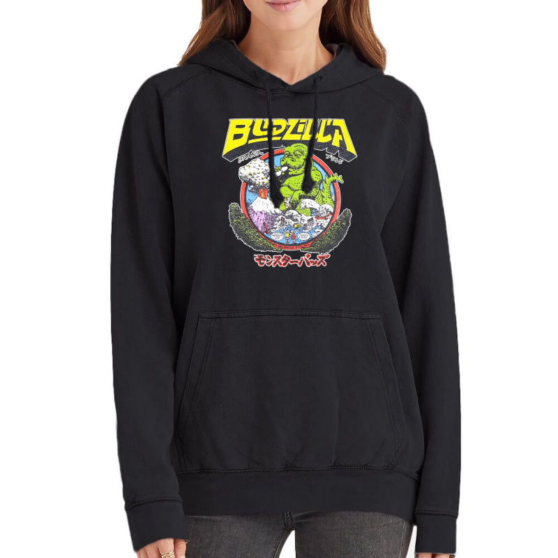 Budzilla, Budzilla Invades Hawaii, The Budzilla, Budzilla Art, Budzill Vintage Hoodie | Artistshot