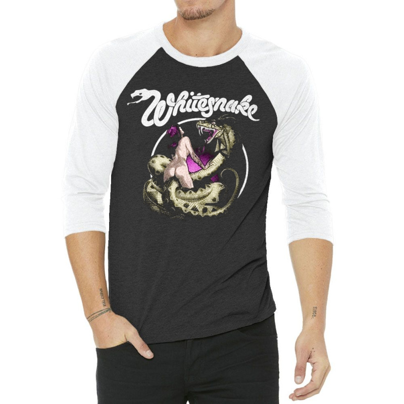 Whitesnake, Whitesnake Vinatge, Whitesnake Art, Whitesnake Painting, T 3/4 Sleeve Shirt | Artistshot